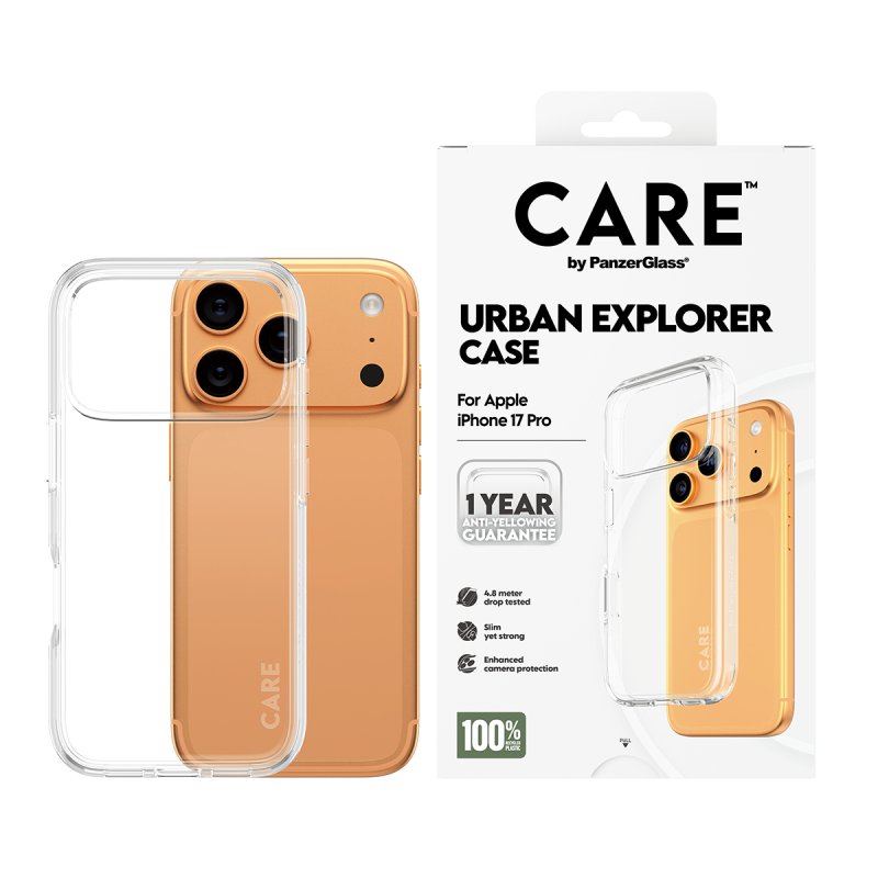 PanzerGlass CARE™ by Urban Explorer Case Transparent iPhone 17 Pro coque de protection pour téléphones portables