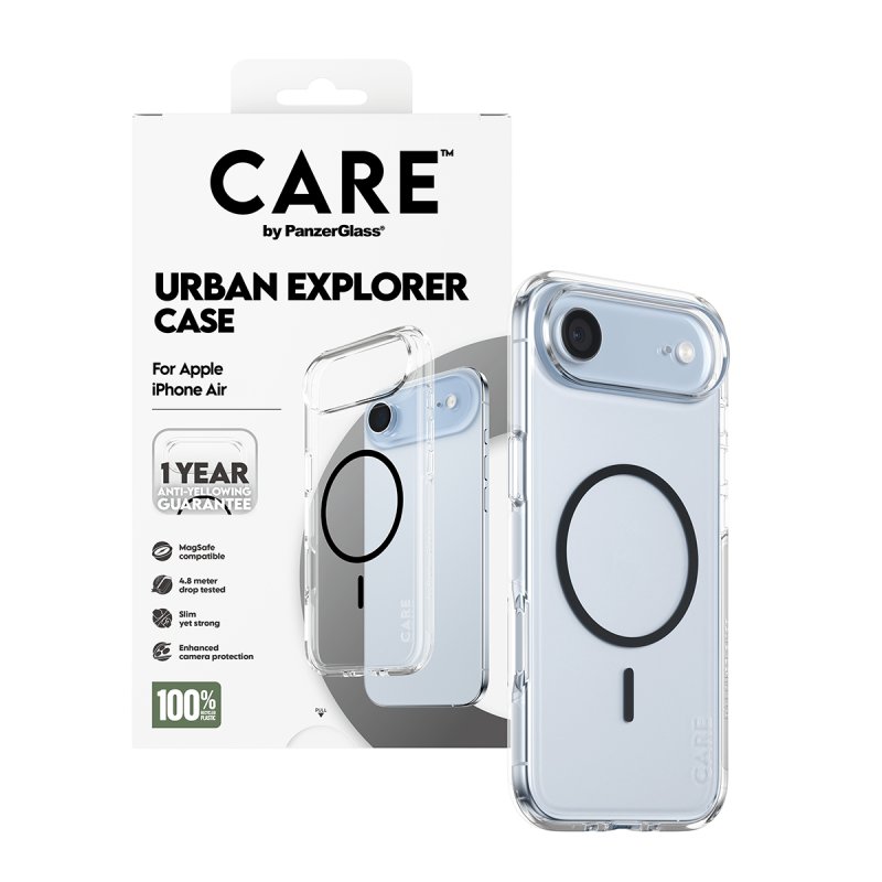 PanzerGlass CARE™ by Urban Explorer Case Transparent w. Black MagSafe iPhone Air