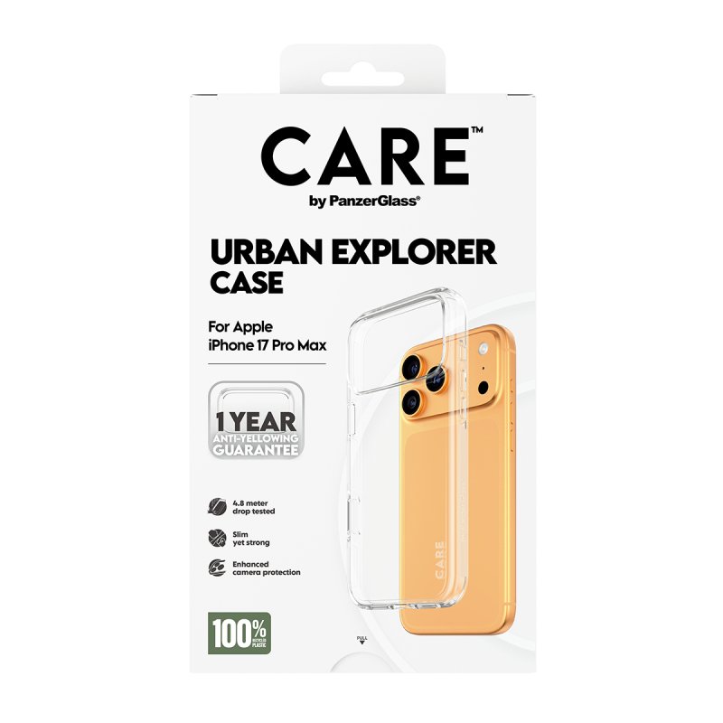 PanzerGlass CARE™ by Urban Explorer Case Transparent iPhone 17 Pro Max coque de protection pour téléphones