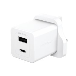 PanzerGlass empower™ by Turbo 35W Charger incl. USB-C USB-A | UK Plug| Silver White