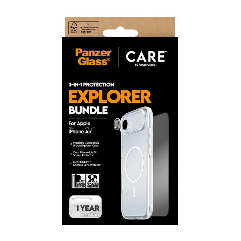 PanzerGlass | CARE by 3-in-1 Flagship Explorer Bundle iPhone Air Protection d'écran transparent Apple 1 pièce(s)