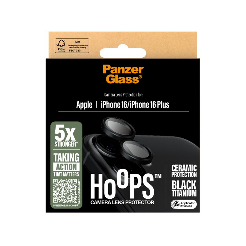 PanzerGlass Hoops Ceramic Camera Lens Protector iPhone 16 | 16 Plus