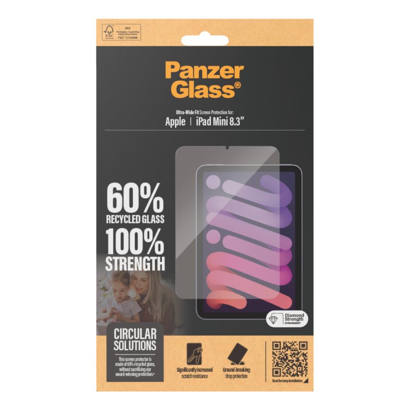 PanzerGlass Screen Protector iPad Mini 8.3'' (2021, 2024) | Ultra-Wide Fit