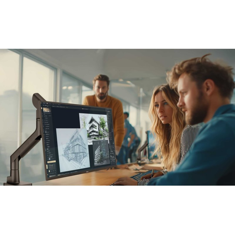 ERGONOMIC AND COMPACT MOUNT FOR MONITORS UP TO 32 INCHES