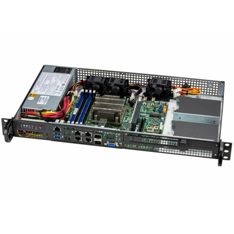 Supermicro SYS-510D-4C-FN6P serveur barebone Intel SoC BGA 2227 Rack (1 U) Noir