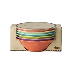 Rice - Melamine Soup Bowl - Assorted Glory Days Colors - 400 ml - 6 Pack
