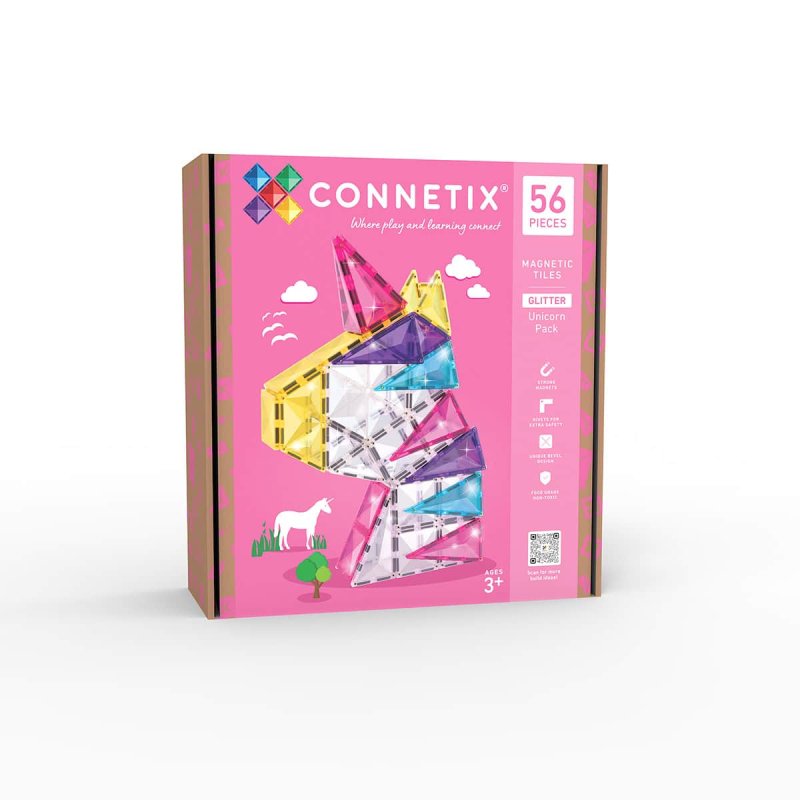 Connetix - Glitter Unicorn Pack - 56pc (CT-G-00056-GU)
