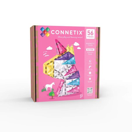 Connetix - Glitter Unicorn Pack - 56pc (CT-G-00056-GU)
