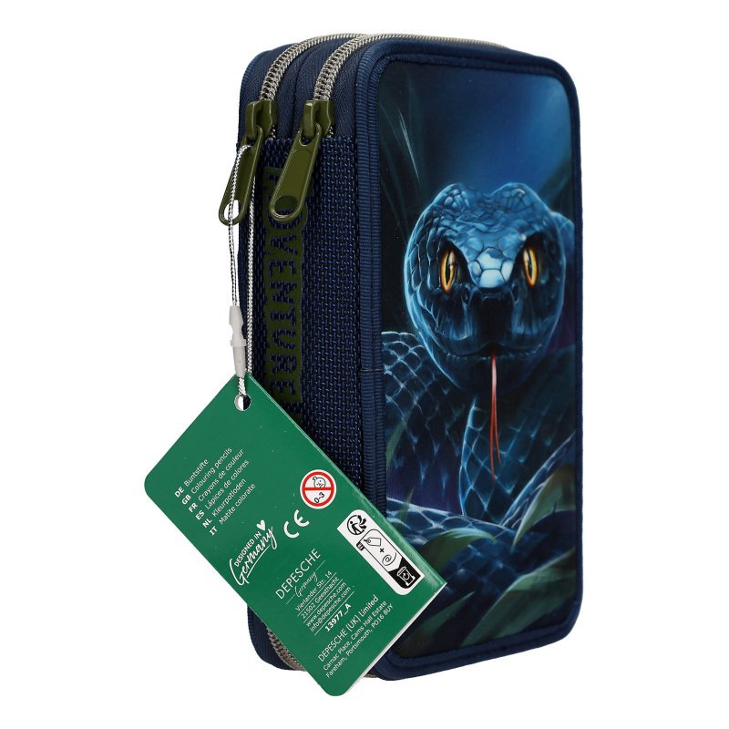 Dino World Action Adventure World Double Pencil Case With Snake