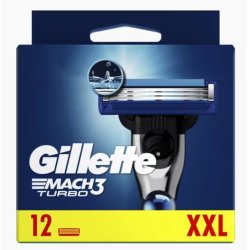 Gillette MACH3 Turbo lame de rasoir 12 pièce(s) Acier inoxydable Hommes