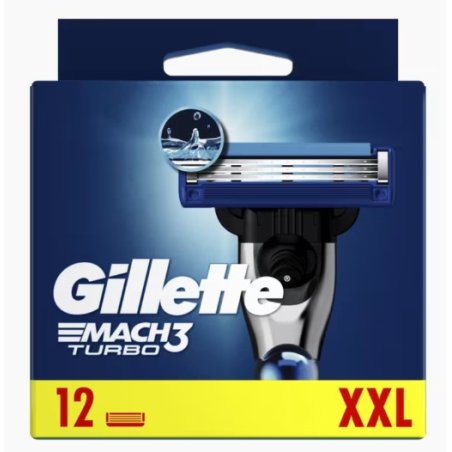 Gillette Mach3 Turbo 3d System Blades 12 Pack