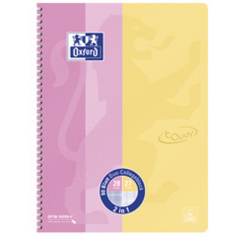 Oxford Collegeblock DUO Touch, A4 , rosa / gelb