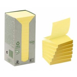 Post-it Bloc-notes adhésif Recycling z-notes, 76x76mm, jaune