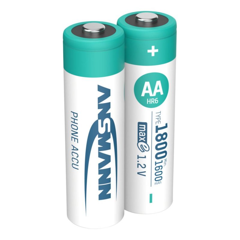 ANSMANN Pile Dect NiMH, Mignon AA, 1.800 mAh, blister de 2