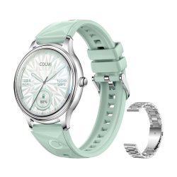 Smart Watch COLMI L28 (Silver-Green silver steel strap)