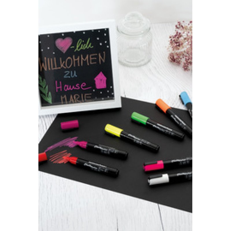 EBERHARD FABER Marqueur craie 1-2 mm, étui de 8, assorti