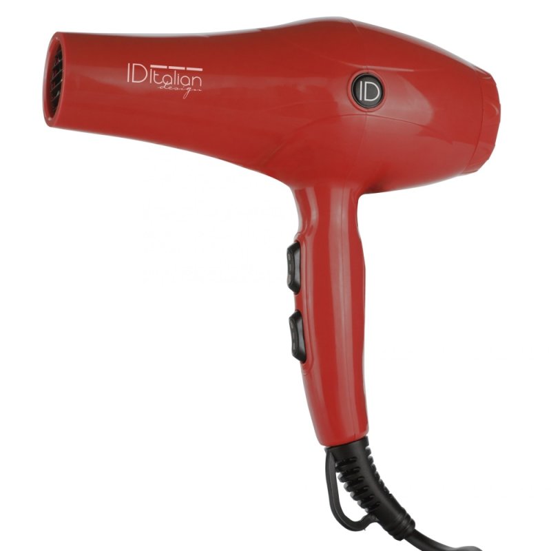 ID Italian Design GTI 2600 Hair Dryer with Diffuser and High-Precision Nozzle 2200W Rojo