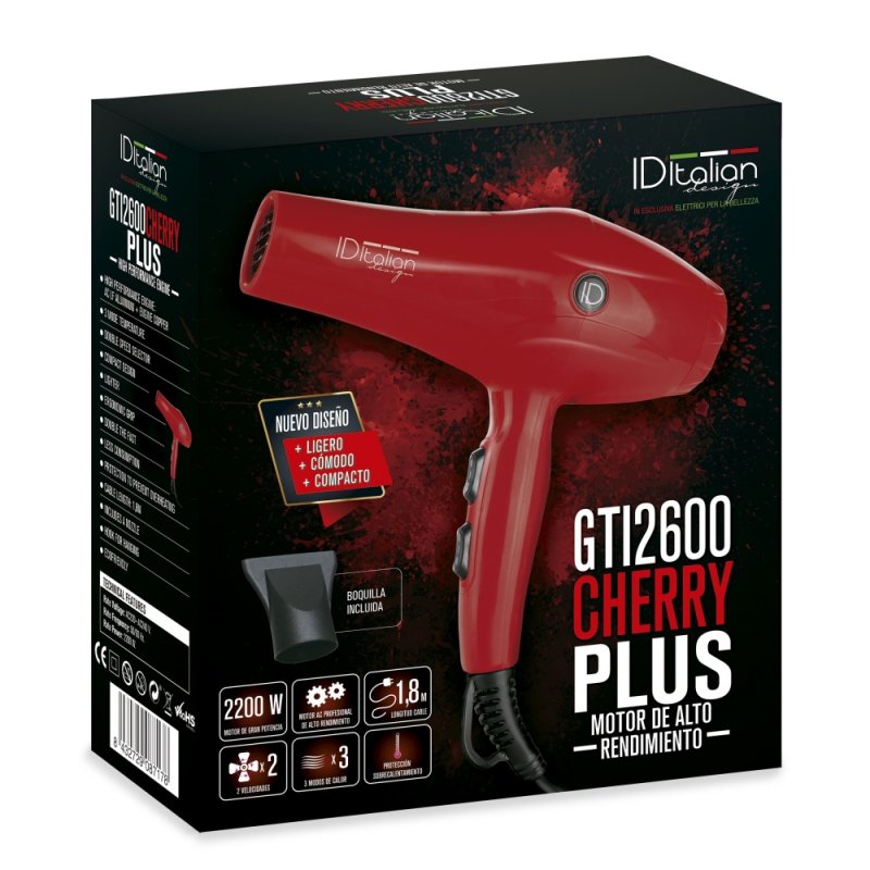 Italian Design GTI 2600 Cherry Plus sèche-cheveux 2200 W Rouge