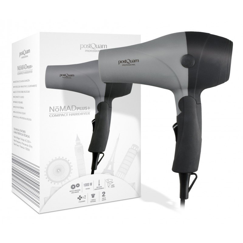 PostQuam PQPAE1008 hair dryer 1000 W Black, Grey