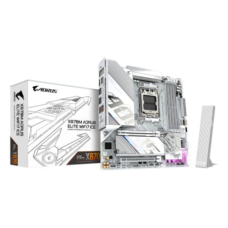 GIGABYTE X870M AORUS ELITE WIFI7 ICE Carte Mère – Compatible avec processeurs AMD Ryzen 9000, VRM numérique 14 2 2