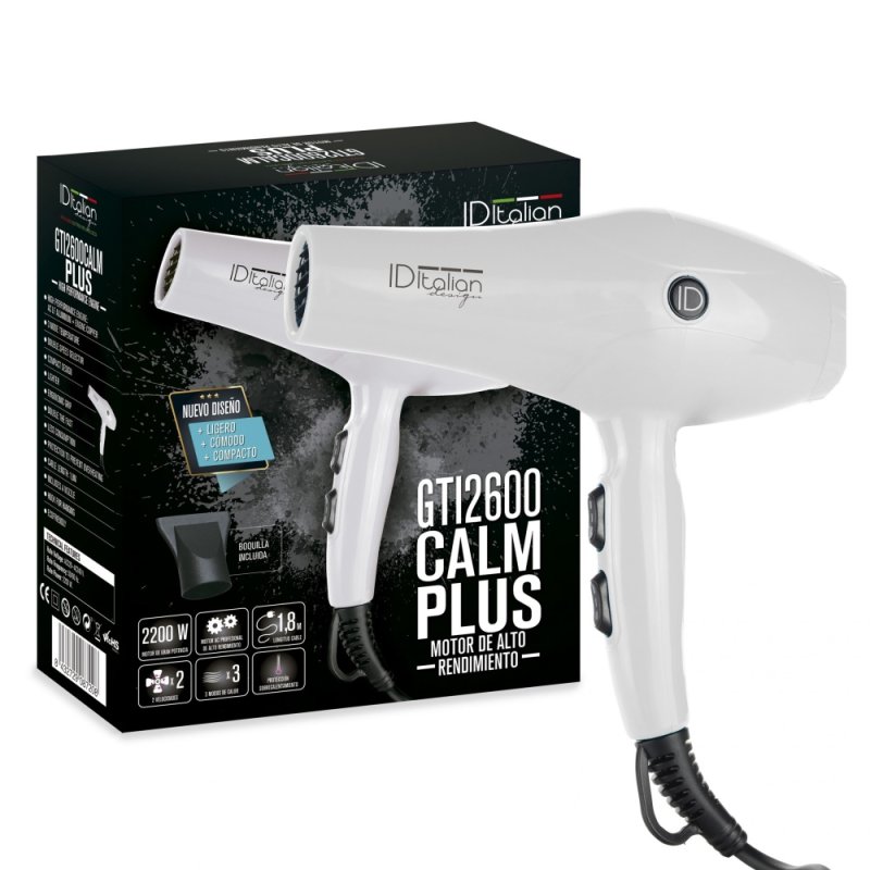 ID Italian Design Hair Dryer with Diffuser GTI 2600 AC Motor 2200W White