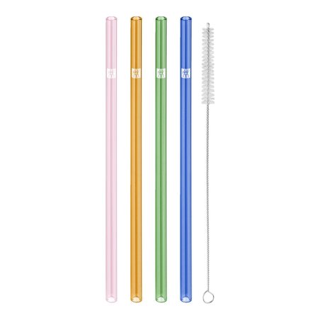 Zwilling - Sorrento Coloured Glass Straws - Set of 4