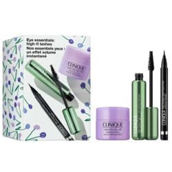 Clinique Eye Essentials Gift Set Highfi Full Volume Mascara Easy Liquid Liner And Cleansing Balm