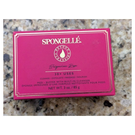 Spongelle Bulgarian Rose 30 Uses Pedi Buffer Cleanser 3 Oz