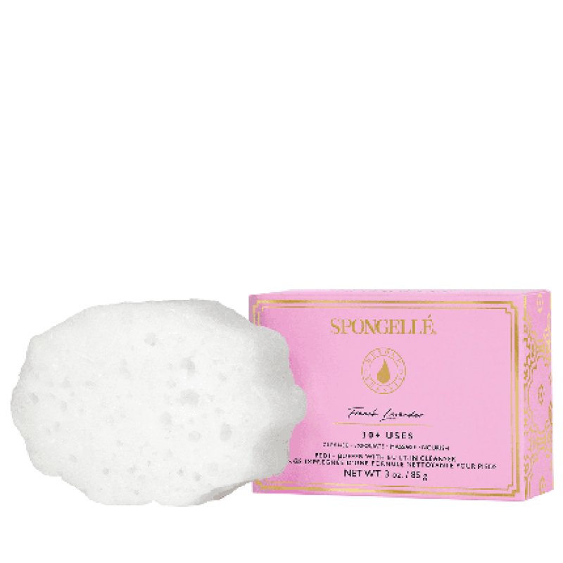 Spongelle Pedi Buffer Exfoliating Foot Scrub & Cleanser With French Lavender 30 Uses