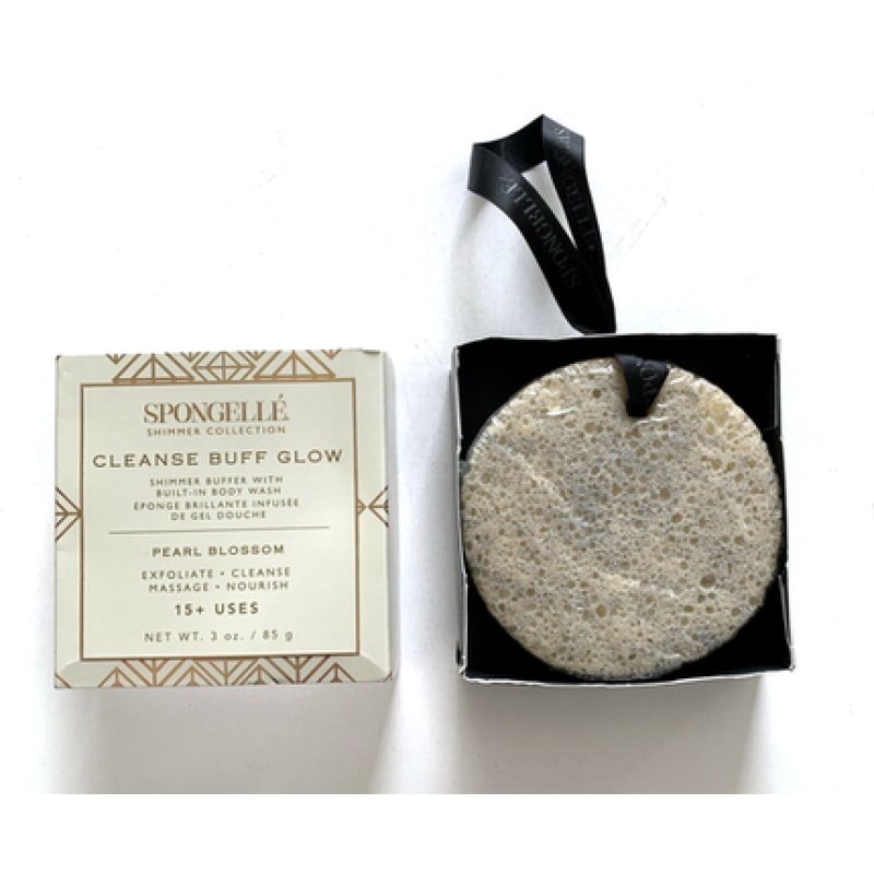 Spongelle Shimmer Collection Cleanse Buff Glow In Pearl Blossom New