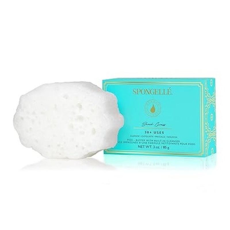 Spongelles Spongelle Grapefruit Cassis Pedi Buffer Foot Scrubber With Soap Infused Sponge For Pedicure At Home
