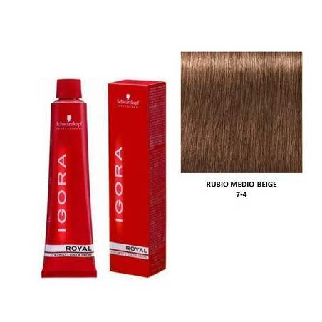 Igora Royal Schwarzkopf Medium Beige Blonde Shade 74 Hair Coloring