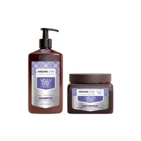 Arganicare Shampoo 400 Ml And Mask 500 Ml For Yellow Tones For Light Bleached Or Gray Hair