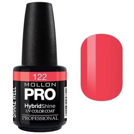 Mollon Pro Semipermanent Hybrid Shine Nail Polish Fire Red 122 15ml