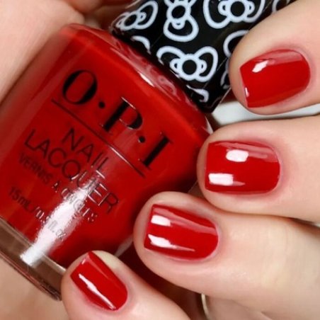 Opi A Kiss On The Chic L05 Hello Kitty 2019 Red Creme Nail Lacquer Polish 15ml