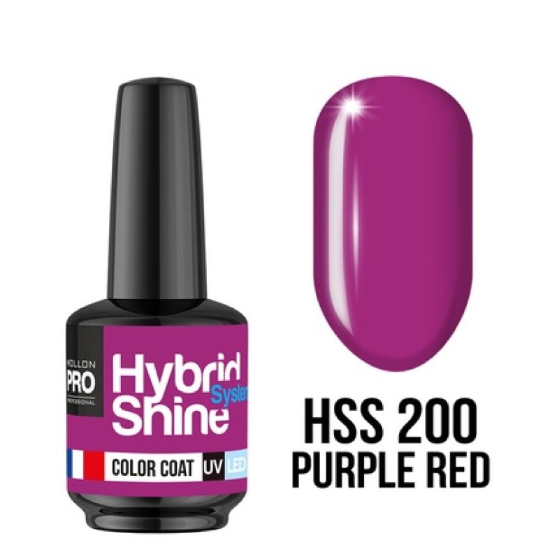 Hybrid Nail Polish Shine System 200 Purple Red Uvled Color Mollon
