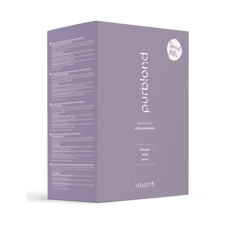 Purblond Vitality's Purblond Glowing Kit Revente Includes Shampoo 250ml Mask 200ml And Serum 150ml
