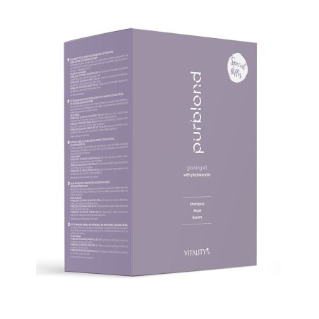 Purblond Vitality's Purblond Glowing Kit Revente Includes Shampoo 250ml Mask 200ml And Serum 150ml