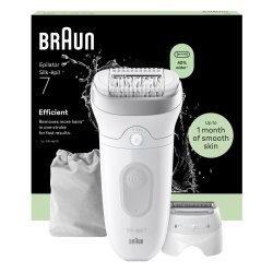 Braun - Silk·épil 7, Wet & Dry Epilator, Lasting Smooth Skin, 7-041 - Silver/Grey