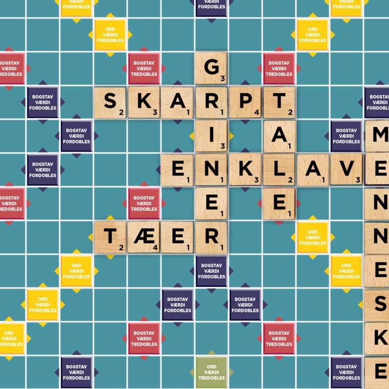 Mattel Games - Scrabble Wood Edition (DK) - 967-2606