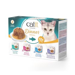 Catit - Dinner Dual-layer Wet Food for Cats - Multipack Fish - 12x75g