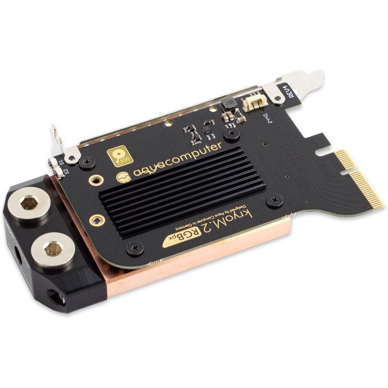 Aquacomputer kryoM.2 RGBpx PCIe 5.0/4.0/3.0 x4 Adapter für M.2 PCIe SSD, M-Key mit Wasserkühler