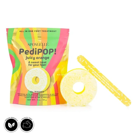 Spongelle Pedipop Pedi Buffer & Nail File Juicy Orange 85g 30 Washes