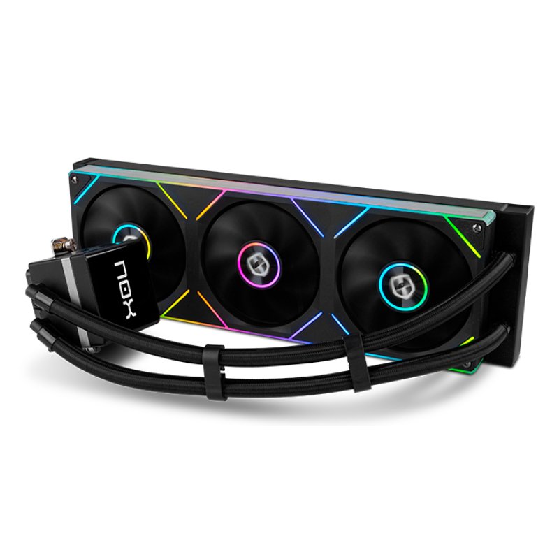 NOX Hummer M-360 LCD Black Processeur Refroidisseur de liquide tout-en-un 12 cm Noir 1 pièce(s)