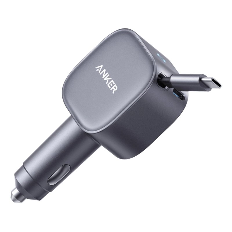 CARGADOR DE COCHE ANKER DE COCHE 75W CON CABLE USB-C RETRACTIL