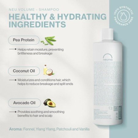 Neuma Neu Volume Shampoo 32 Fl Oz with Fennel, Ylang Ylang, Patchouli, and Vanilla