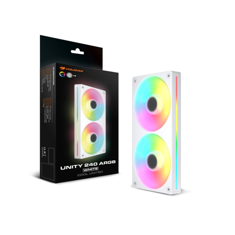 COUGAR CF-UN240RW-RGB Boitier PC Ventilateur 12 cm Blanc