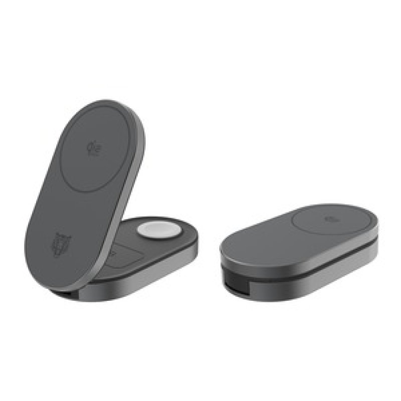 TIGER POWER CHARGEUR SANS FIL QI2 25W 3 EN 1 PLIABLE GRIS