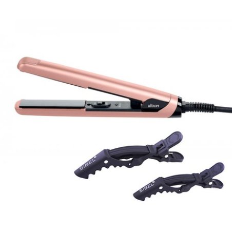 Ultron Mach Mini Professional Hair Straightener Rose Gold With Free Hair Clips