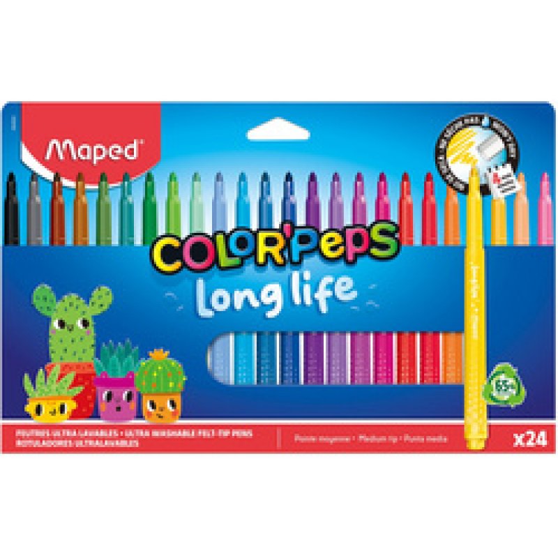 Maped Feutre COLOR'PEPS Long Life 2, étui carton de 24
